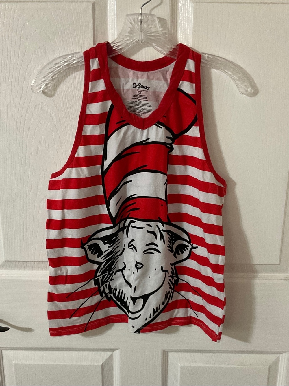 Dr. Seuss Red & White Striped Tank with Cat in the Hat Graphic